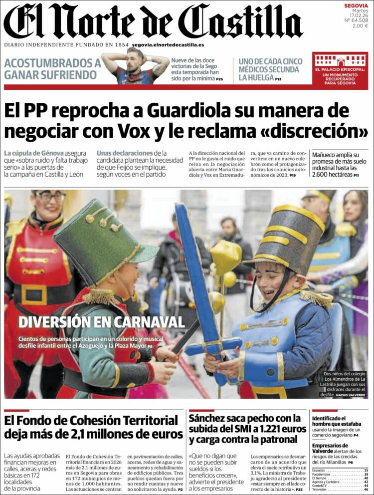 Portada de Norte de Castilla - Segovia (Espa&ntilde;a)