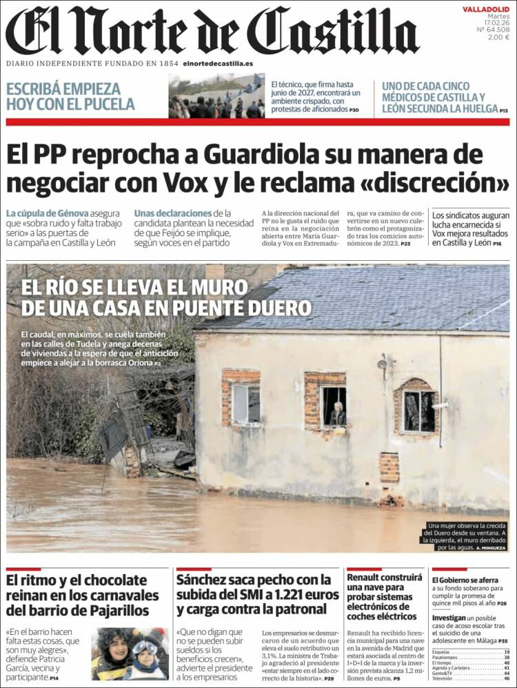 Portada de Norte de Castilla - Valladolid (Espa&ntilde;a)