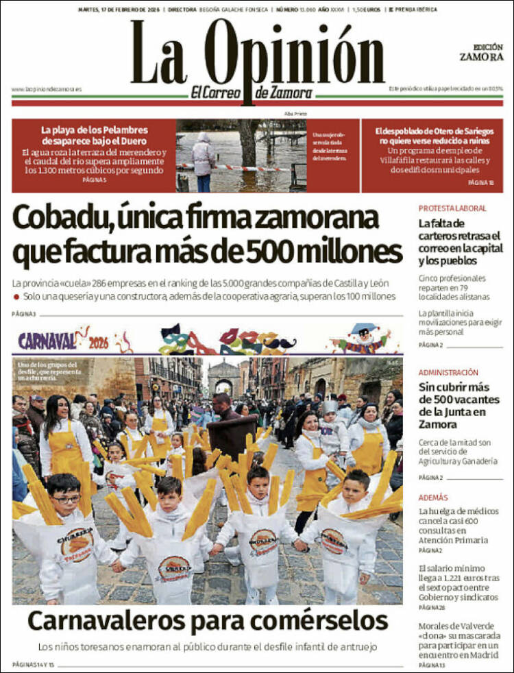 Portada de La Opinión - El Correo de Zamora (Espa&ntilde;a)