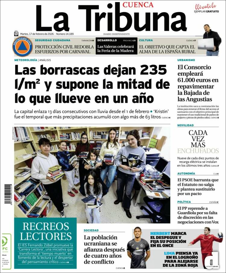 Portada de La Tribuna de Cuenca (Espa&ntilde;a)