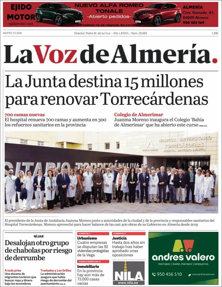 Portada de La Voz de Almería (Espa&ntilde;a)