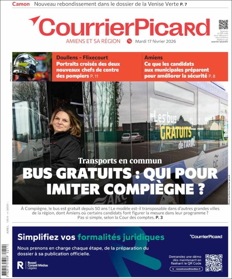Portada de Courrier Picard (Francia)