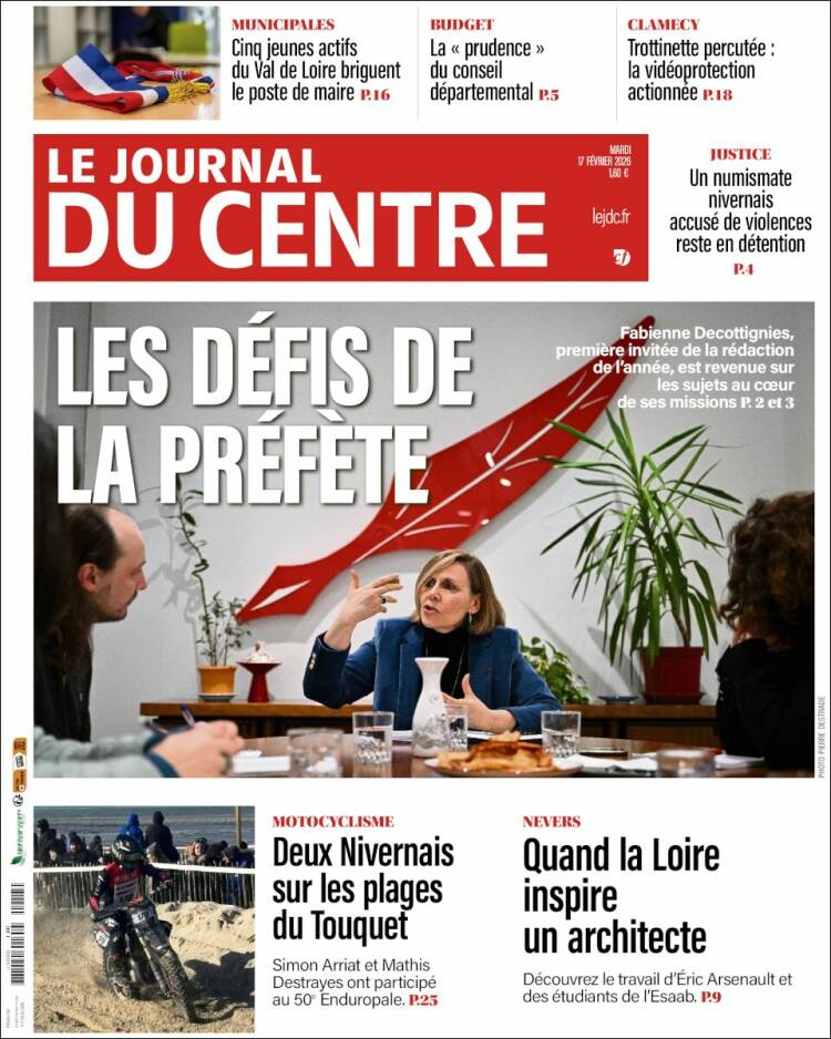 Portada de Le Journal du Centre (Francia)