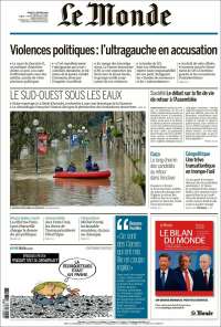 Portada de Le Monde (Francia)