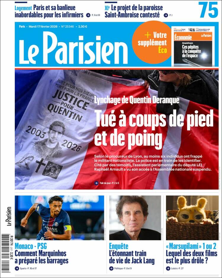Portada de Le Parisien (Francia)