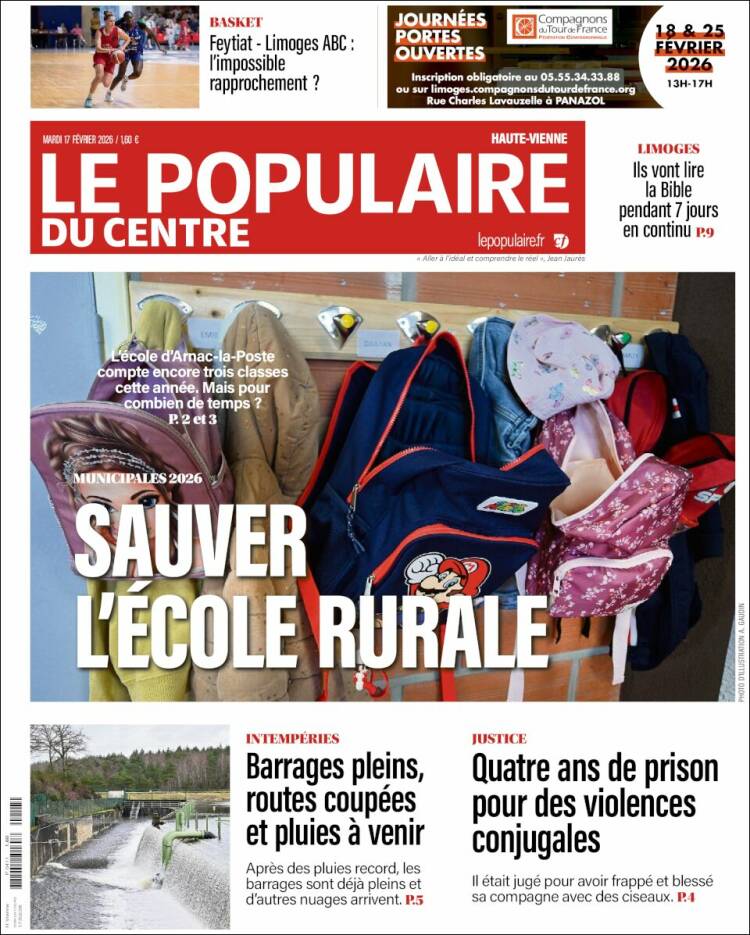 Portada de Le Populaire du Centre (Francia)
