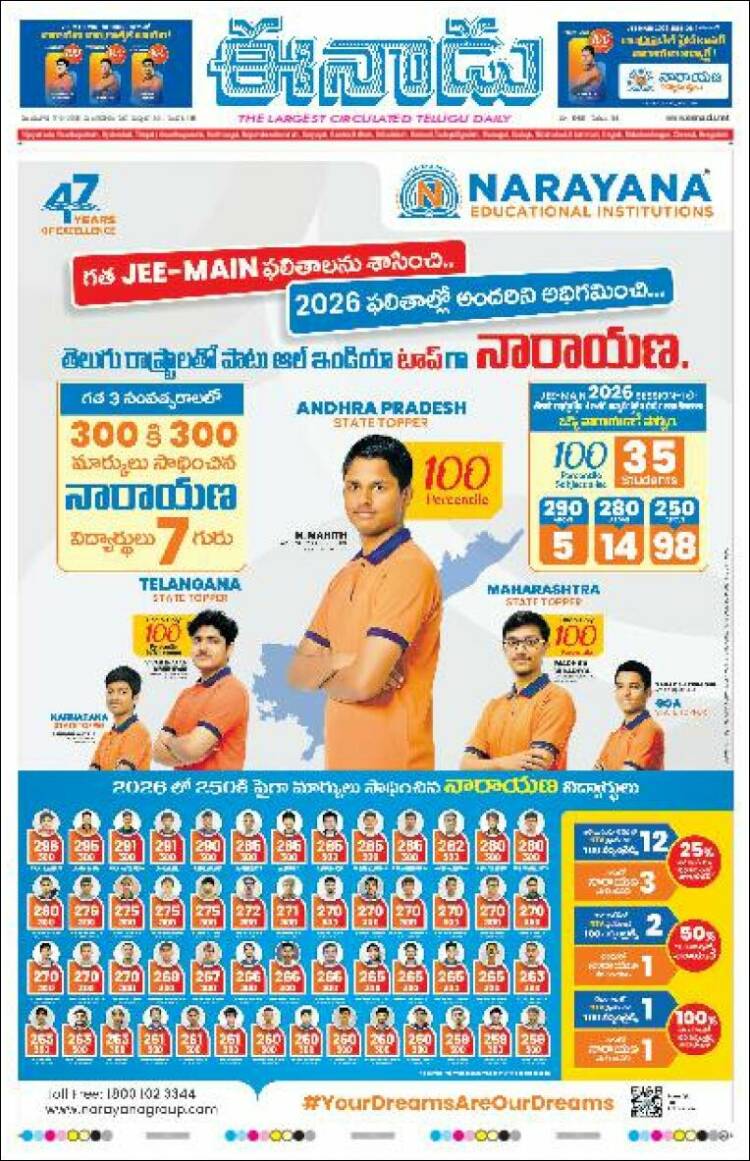 Portada de ఈనాడు : Telugu News (India)