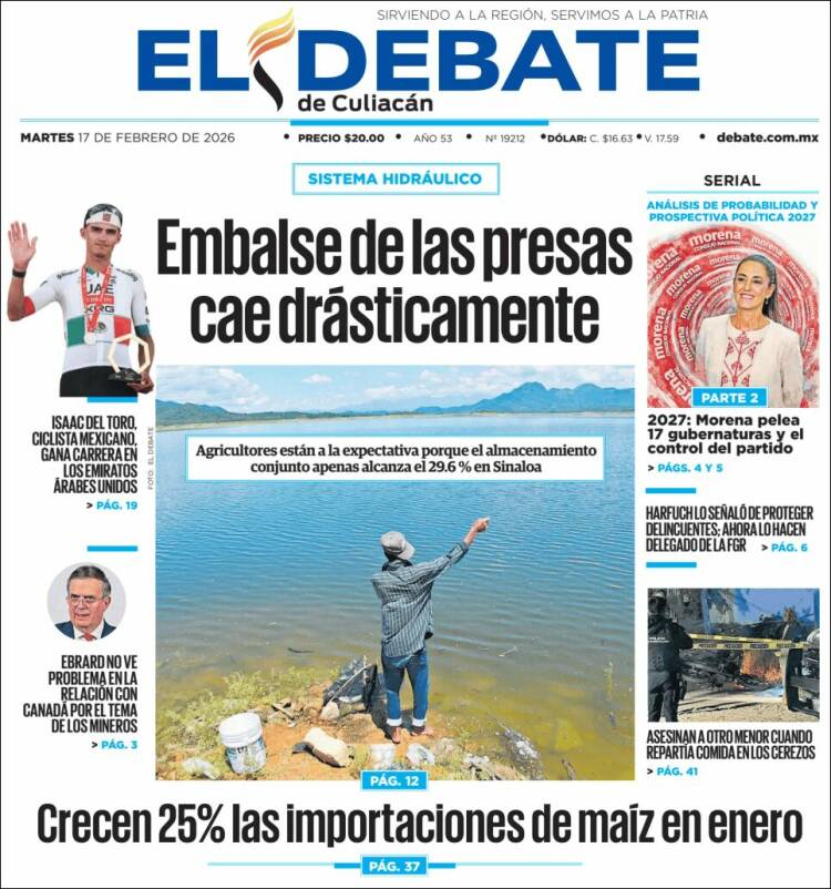 Portada de El Debate de Culiacán (M&eacute;xico)