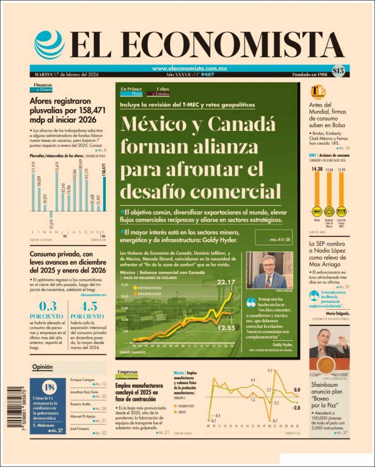 Portada de El Economista (M&eacute;xico)