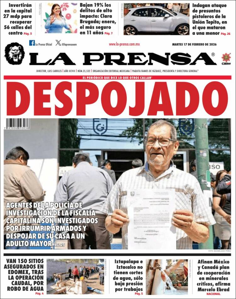 Portada de La Prensa (M&eacute;xico)