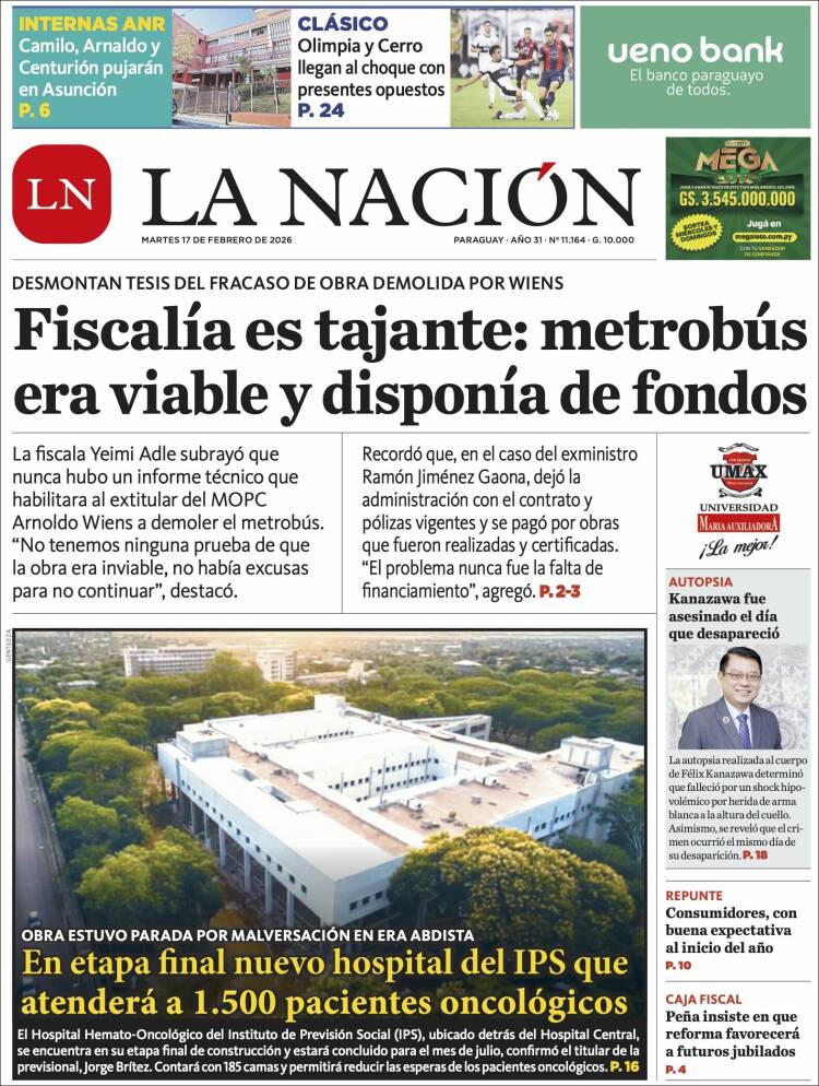 Portada de La Nación (Paraguay)