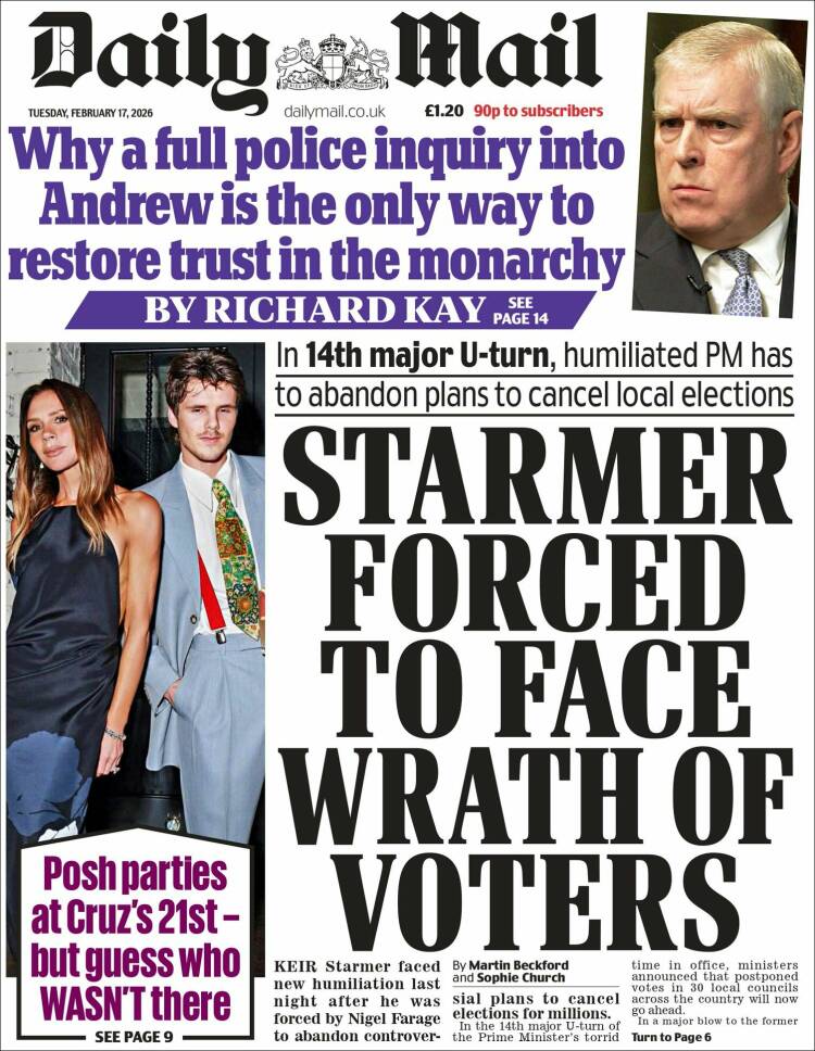 Portada de Daily Mail (Royaume-Uni)