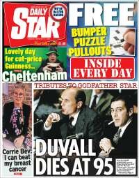 Portada de Daily Star (Royaume-Uni)