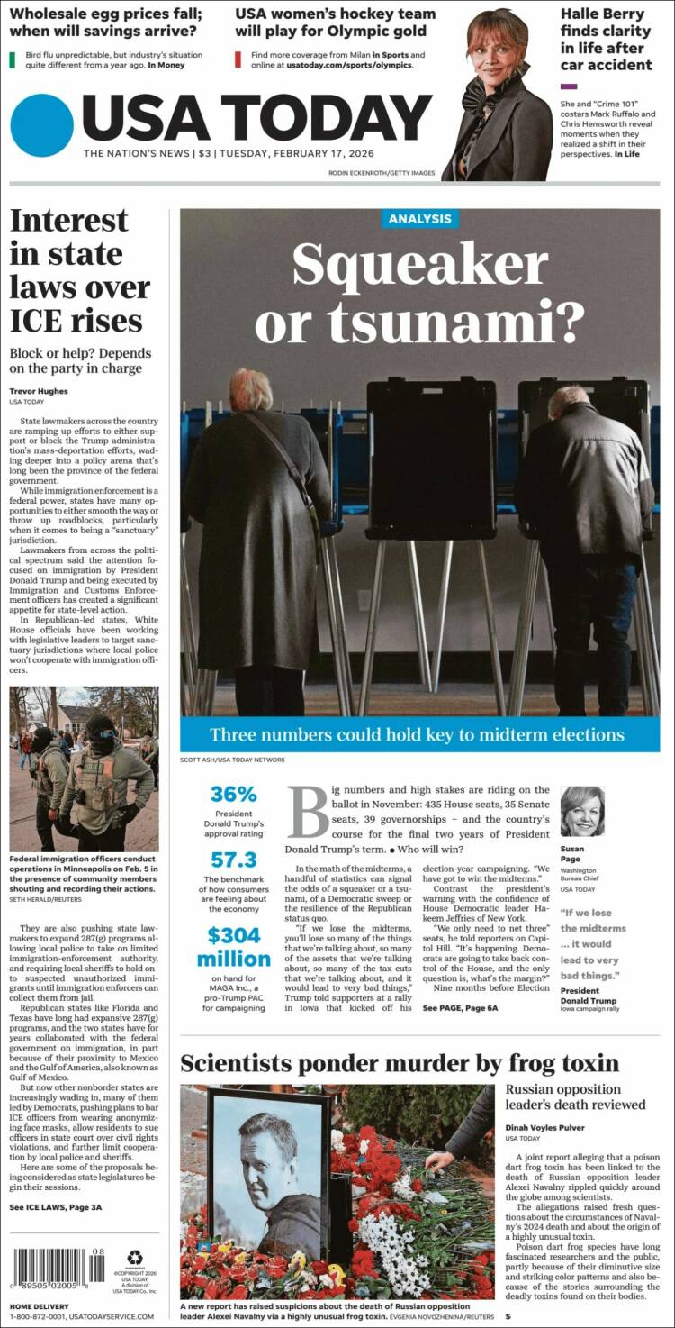 Portada de USA Today (USA)