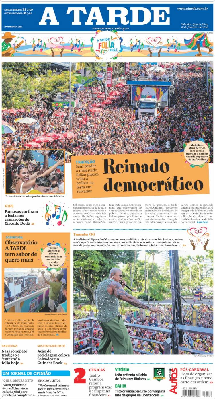 Portada de Diário A Tarde (Brasil)