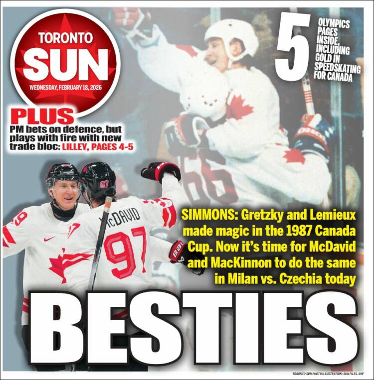 Portada de The Toronto Sun (Canad&aacute;)