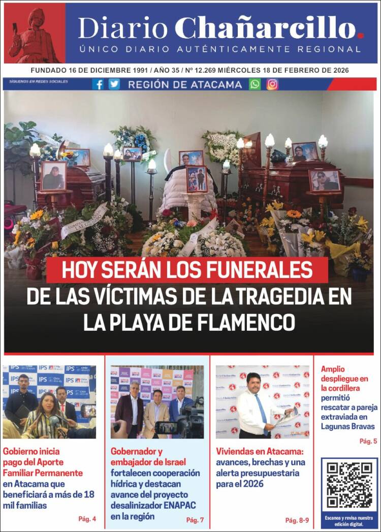 Portada de Diario Chañarcillo (Chile)