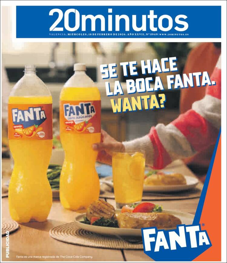 Portada de 20 Minutos - Valencia (Espa&ntilde;a)