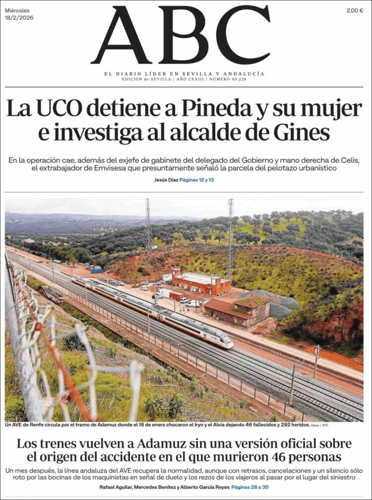 Portada de ABC - Sevilla (Espa&ntilde;a)