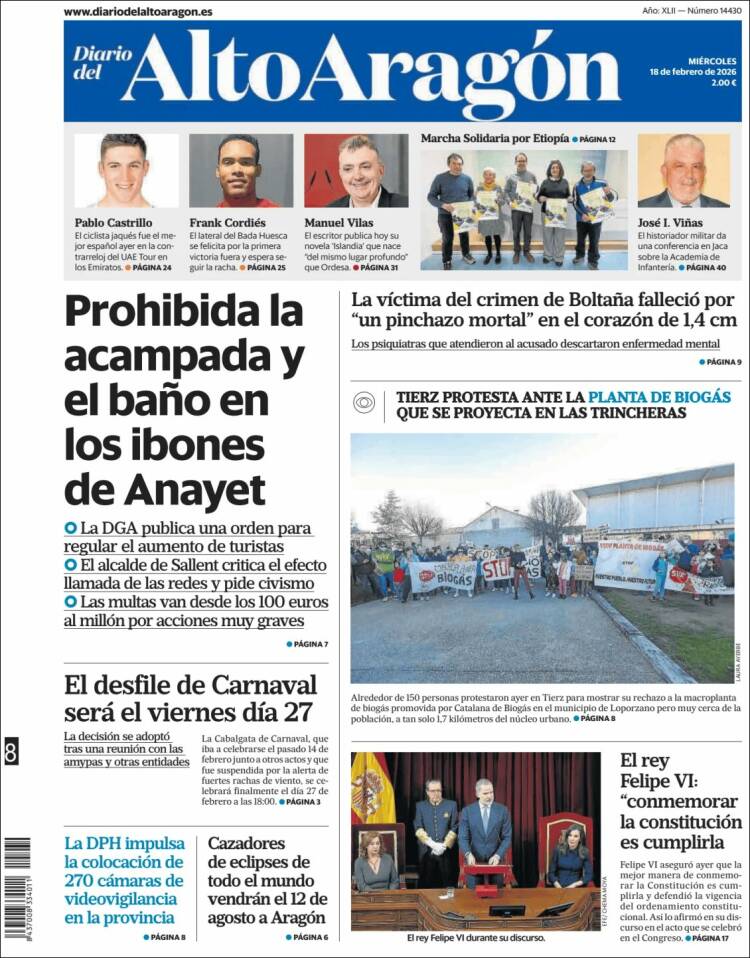Portada de Diario del AltoAragón (Espa&ntilde;a)