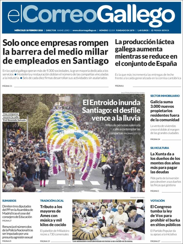 Portada de El Correo Gallego (Espa&ntilde;a)