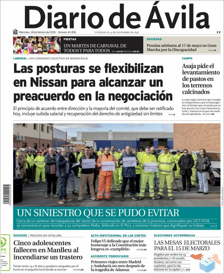 Portada de Diario de Ávila (Espa&ntilde;a)