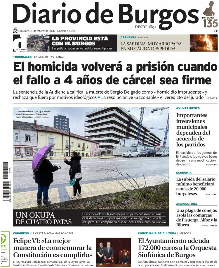 Portada de Diario de Burgos (Espa&ntilde;a)