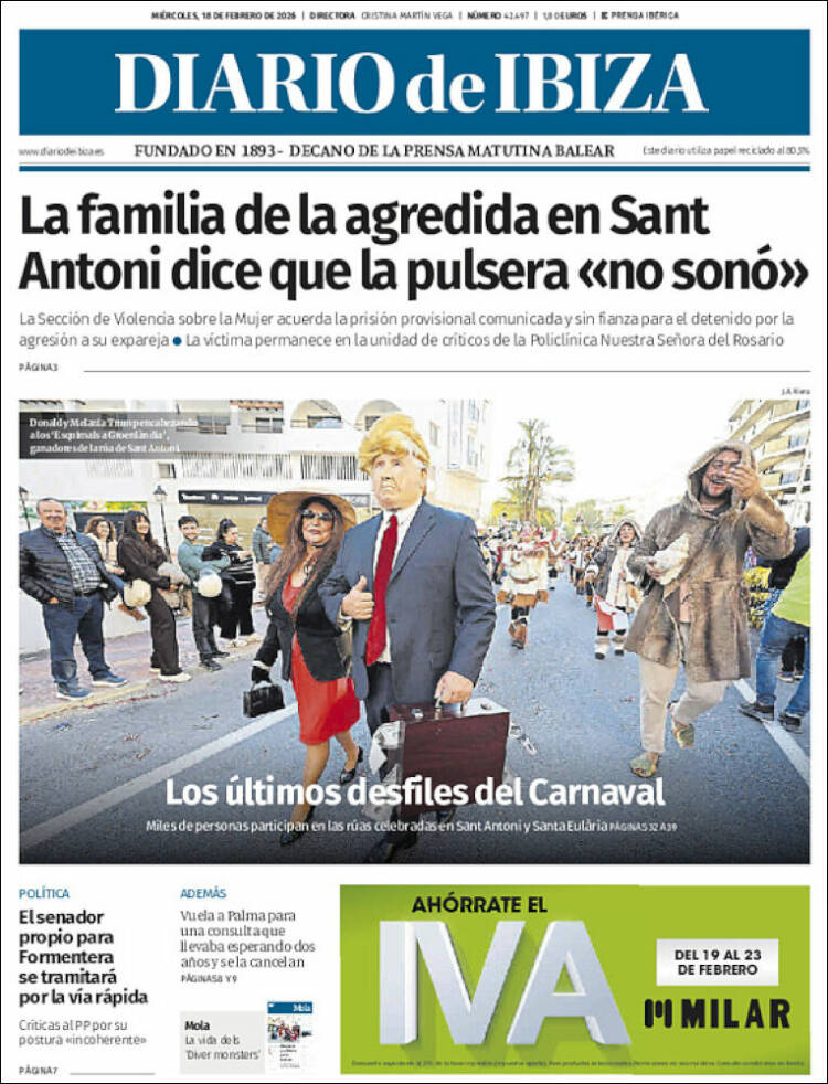 Portada de Diario de Ibiza (Espa&ntilde;a)