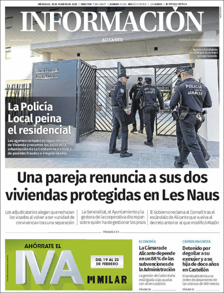 Portada de Diario Información (Espa&ntilde;a)