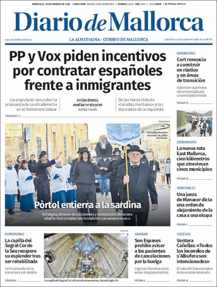 Portada de Diario de Mallorca (Espa&ntilde;a)