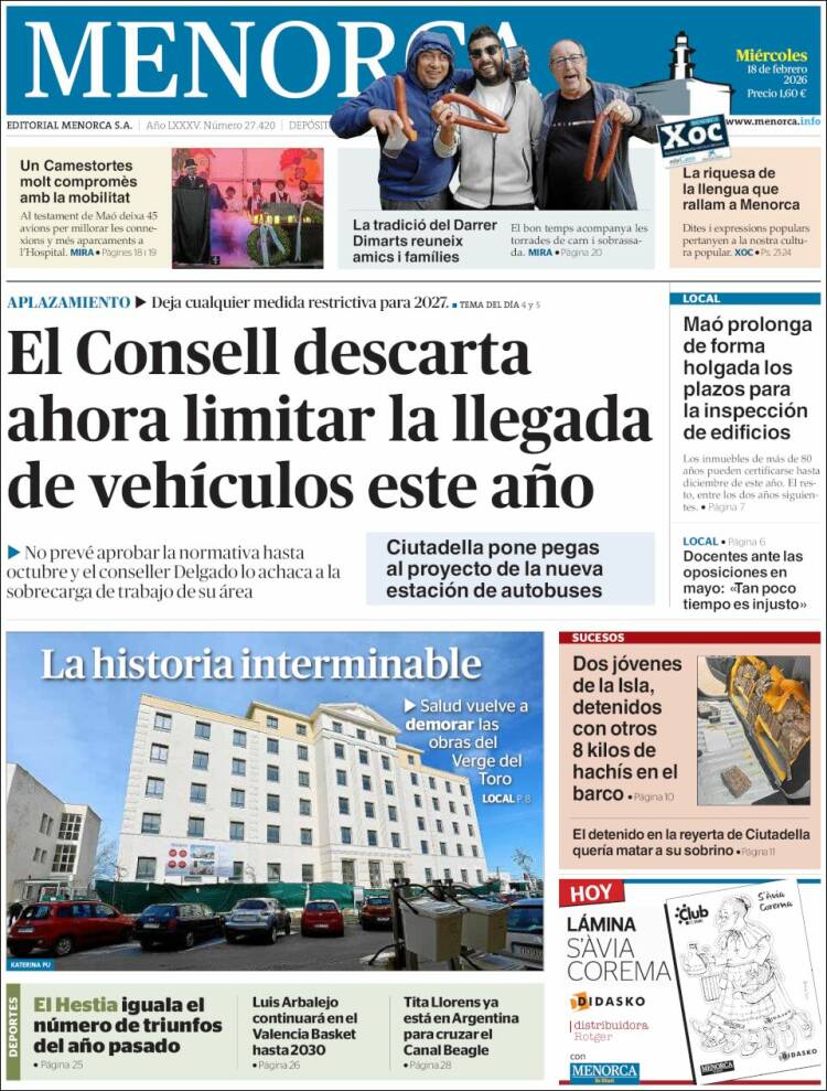 Portada de Menorca - Diario Insular (Espa&ntilde;a)