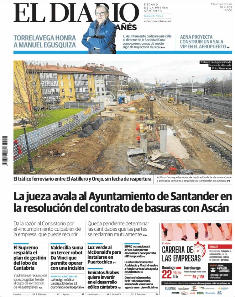 Portada de El Diario Montañés (Espa&ntilde;a)