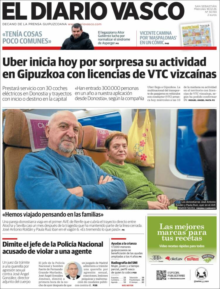 Portada de Diario Vasco (Espa&ntilde;a)