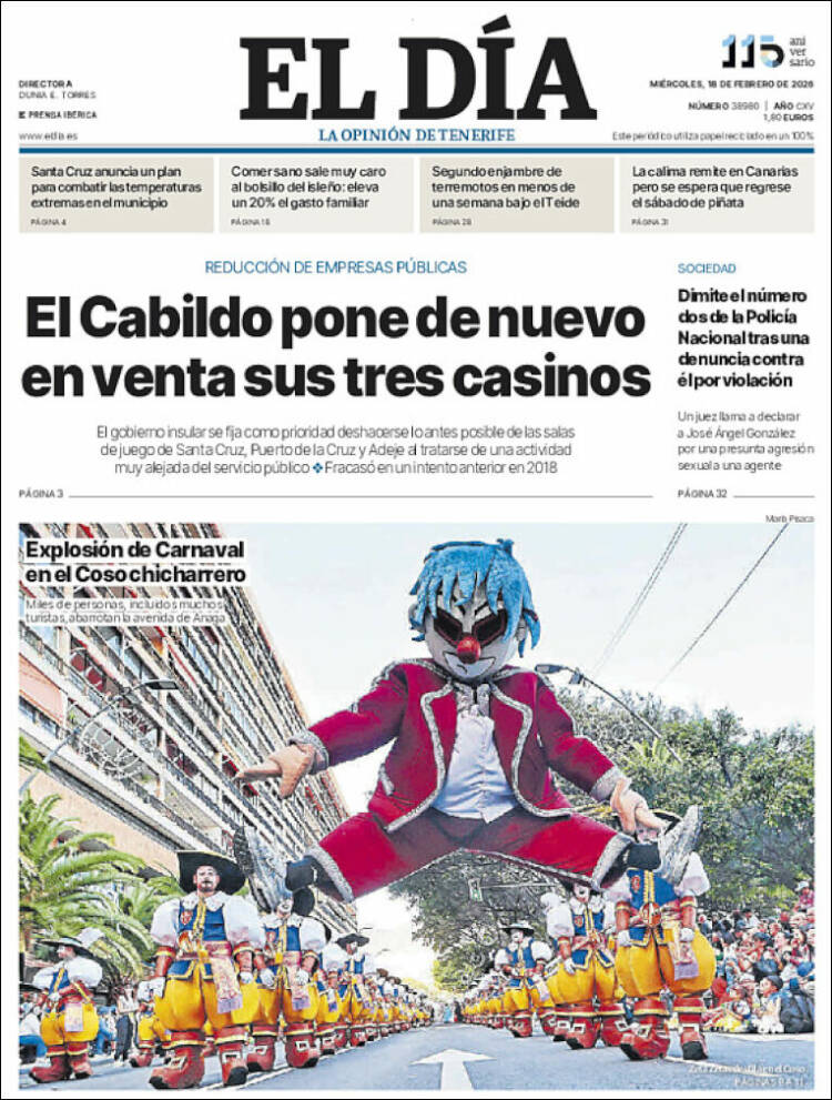 Portada de El Día (Espa&ntilde;a)