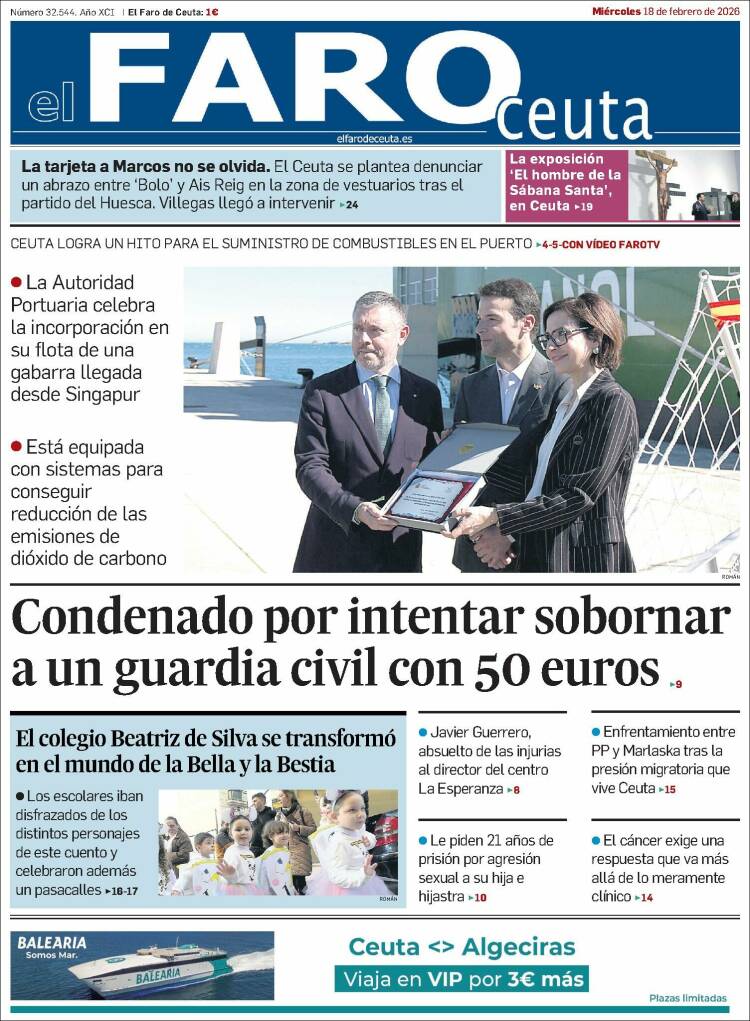 Portada de El Faro de Ceuta (Espa&ntilde;a)