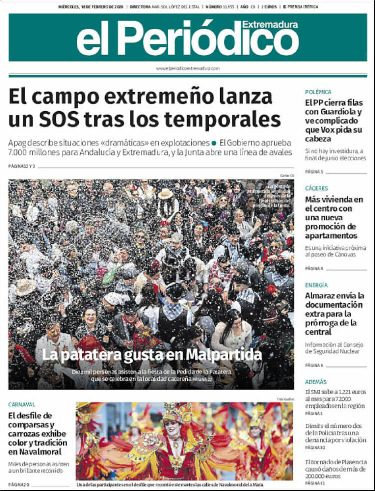 Portada de El Periódico de Extremadura (Espa&ntilde;a)