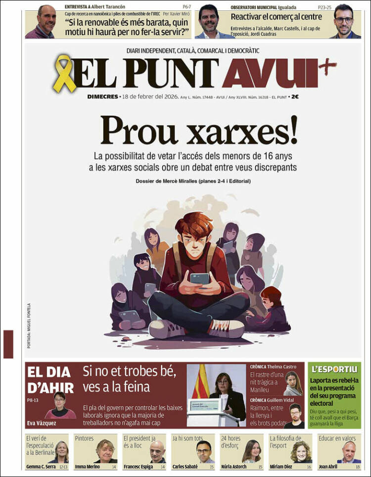 Portada de El Punt Avui (Espa&ntilde;a)