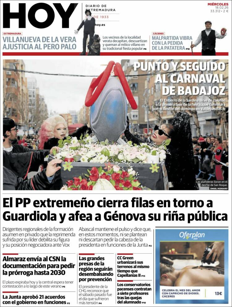 Portada de Hoy - Badajoz (Espa&ntilde;a)
