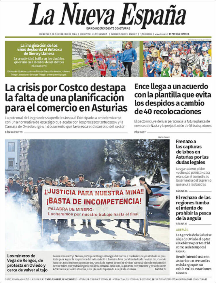 Portada de La Nueva España (Espa&ntilde;a)