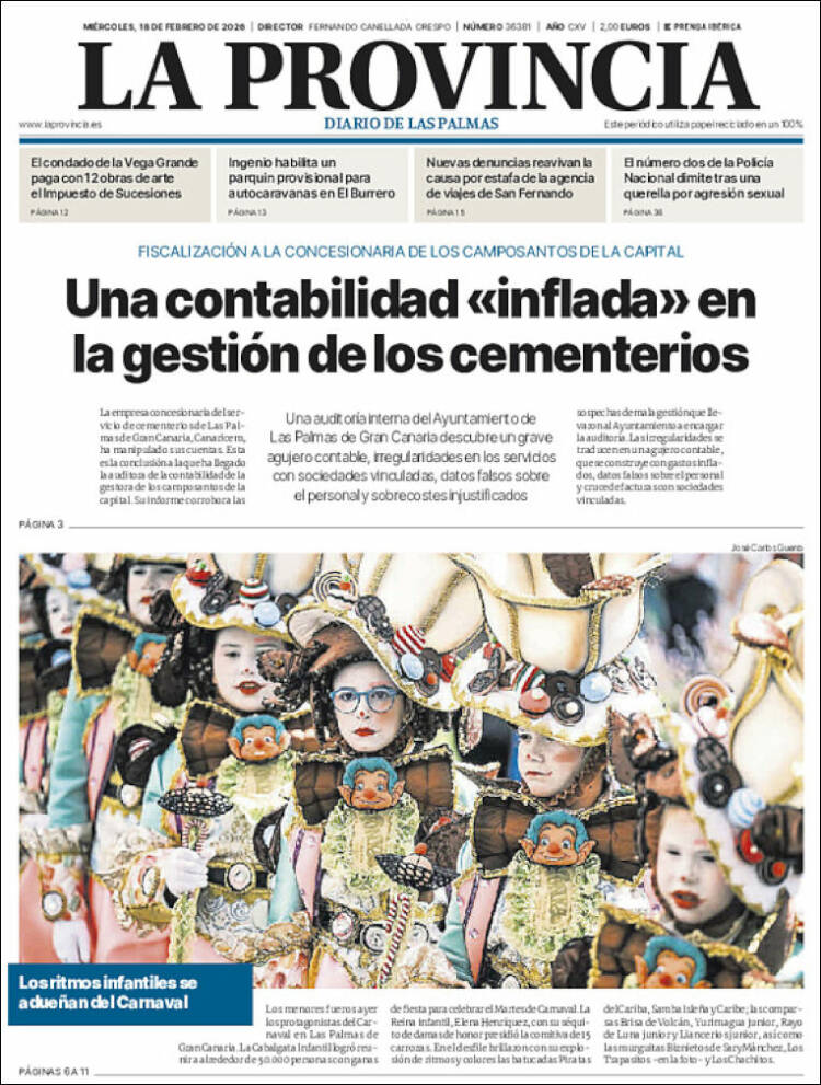 Portada de La Provincia (Espa&ntilde;a)