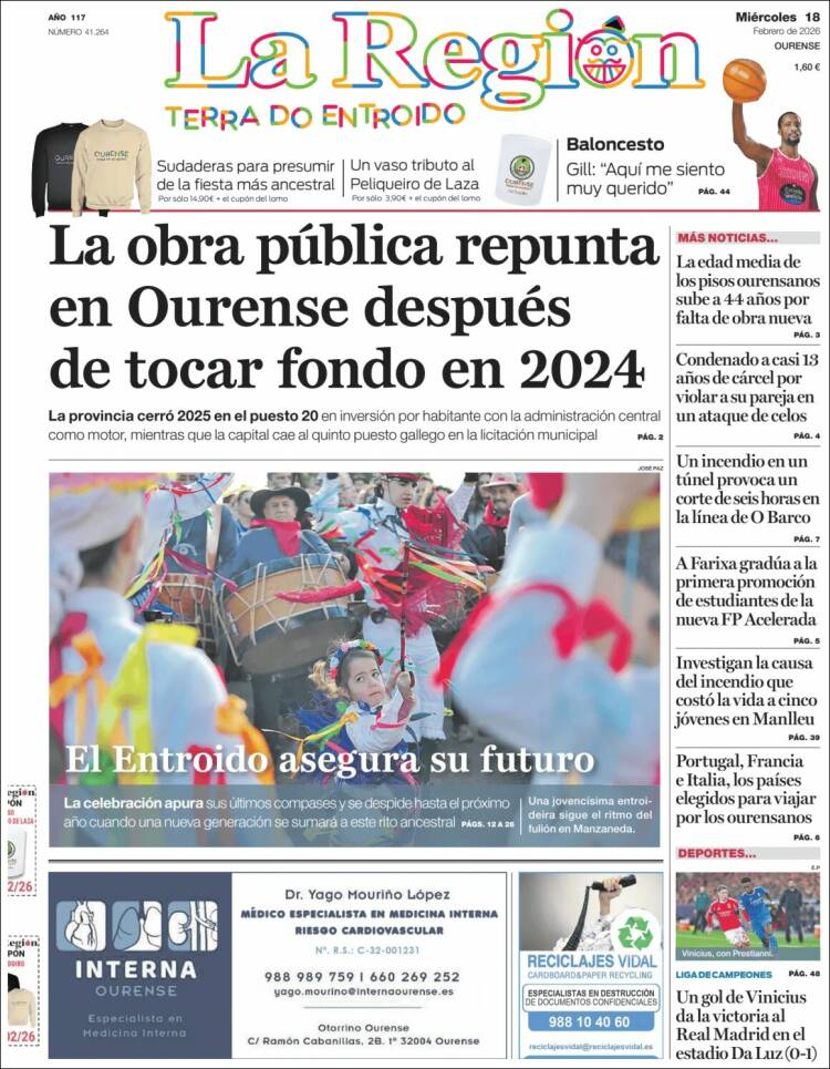 Portada de La Región de Ourense (Espa&ntilde;a)