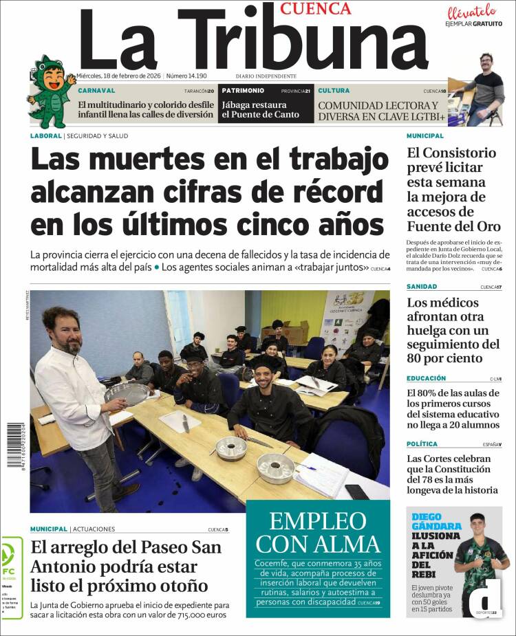 Portada de La Tribuna de Cuenca (Espa&ntilde;a)