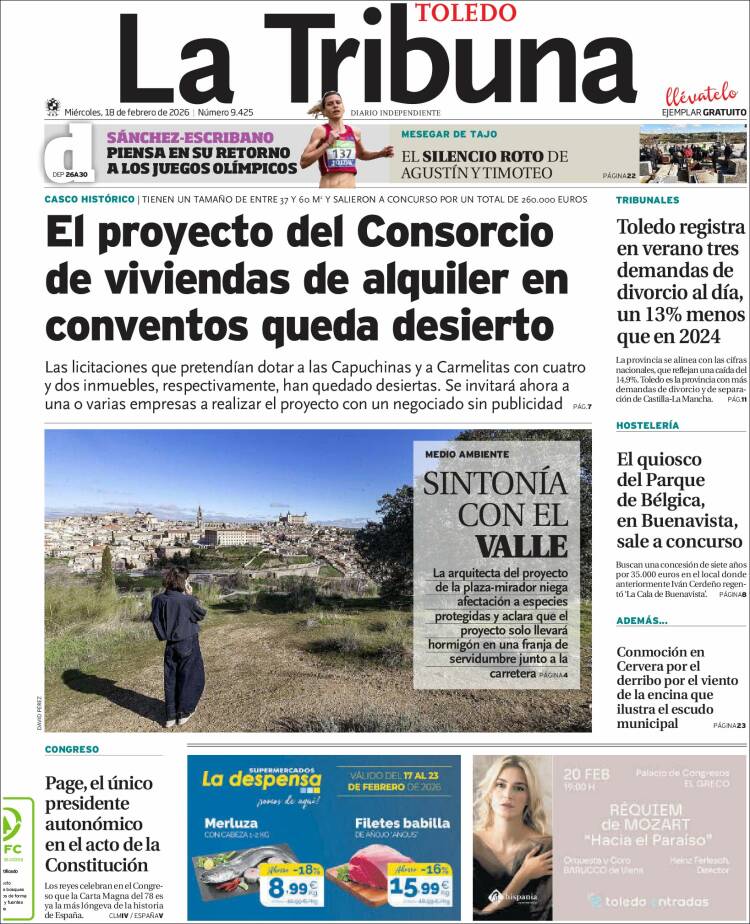 Portada de La Tribuna de Toledo (Espa&ntilde;a)