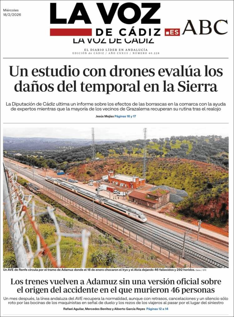 Portada de La Voz de Cádiz (Espa&ntilde;a)