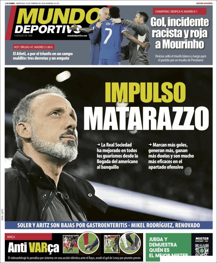 Portada de Mundo Deportivo Gipuzkoa (Espa&ntilde;a)