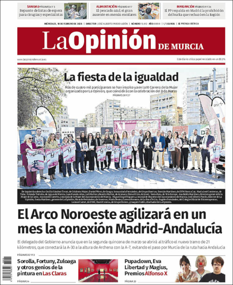 Portada de La Opinión de Murcia (Espa&ntilde;a)