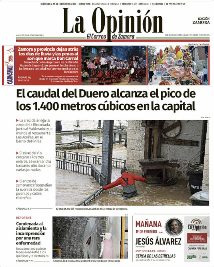 Portada de La Opinión - El Correo de Zamora (Espa&ntilde;a)