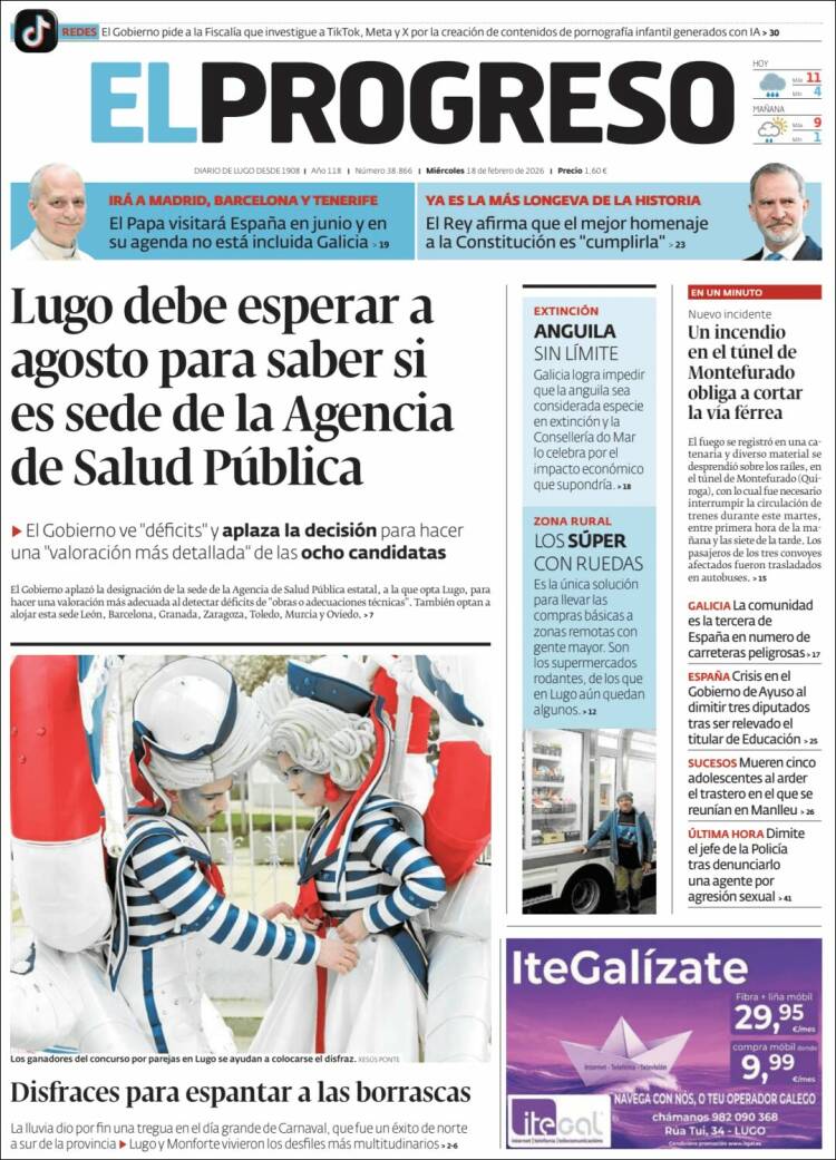 Portada de El Progreso (Espa&ntilde;a)