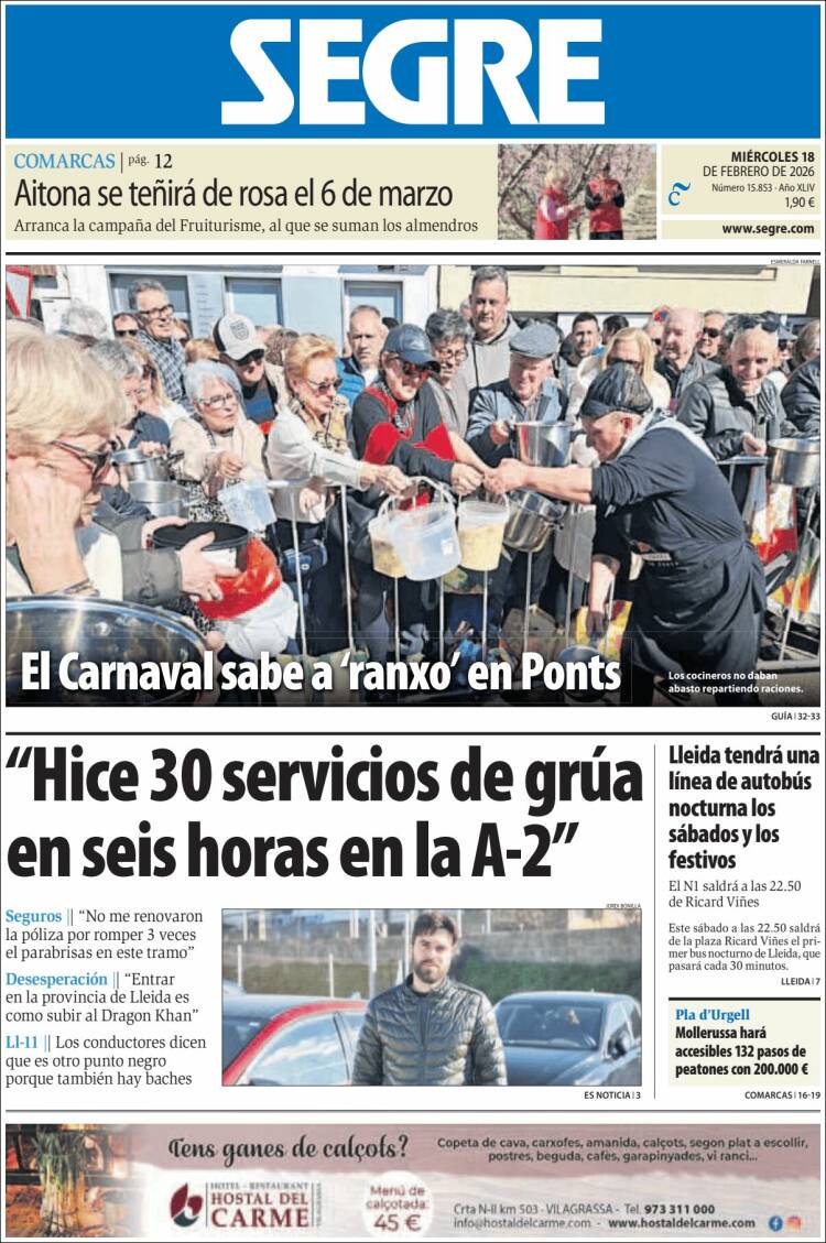 Portada de Segre  (Espa&ntilde;a)