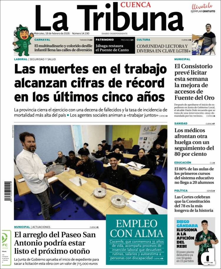 Portada de La Tribuna de Cuenca (Espa&ntilde;a)